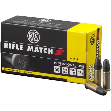 22 calibre rim fire ammunition that is manufactured in Germany. . Rws rifle match s 22lr